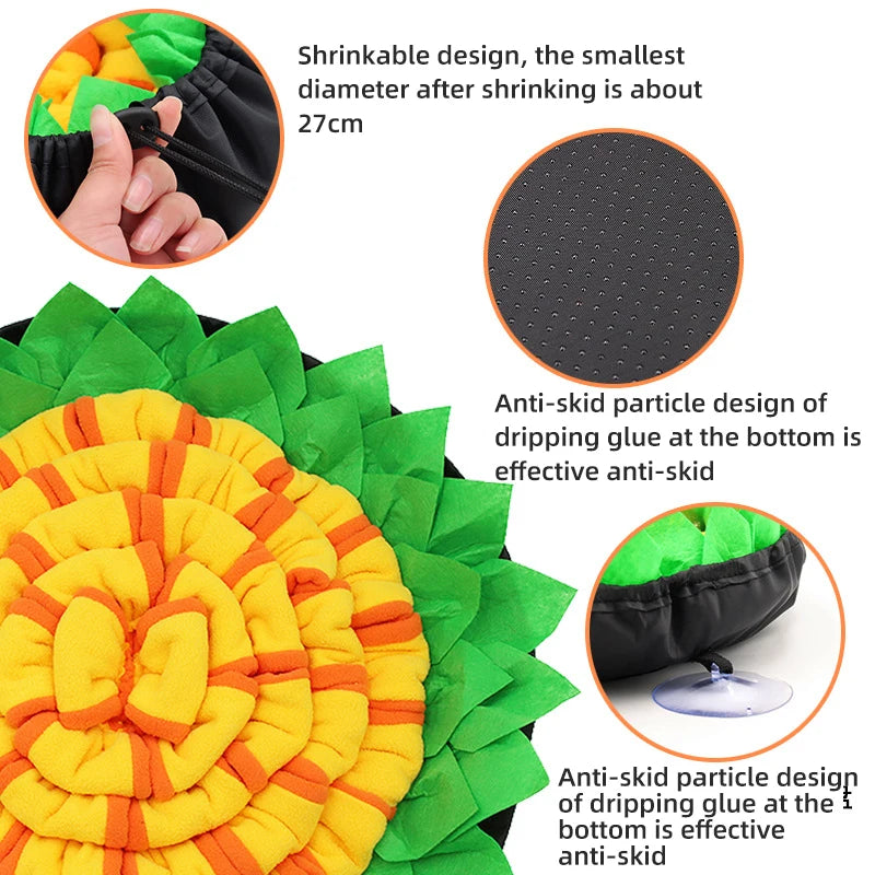 Pet Dog Snuffle Mat Pet Sniffing Anti Choking Mat Cat Dog Training Blanket Nose Work Dog Snuffle Mat Puzzle Toys Pet Leak Food