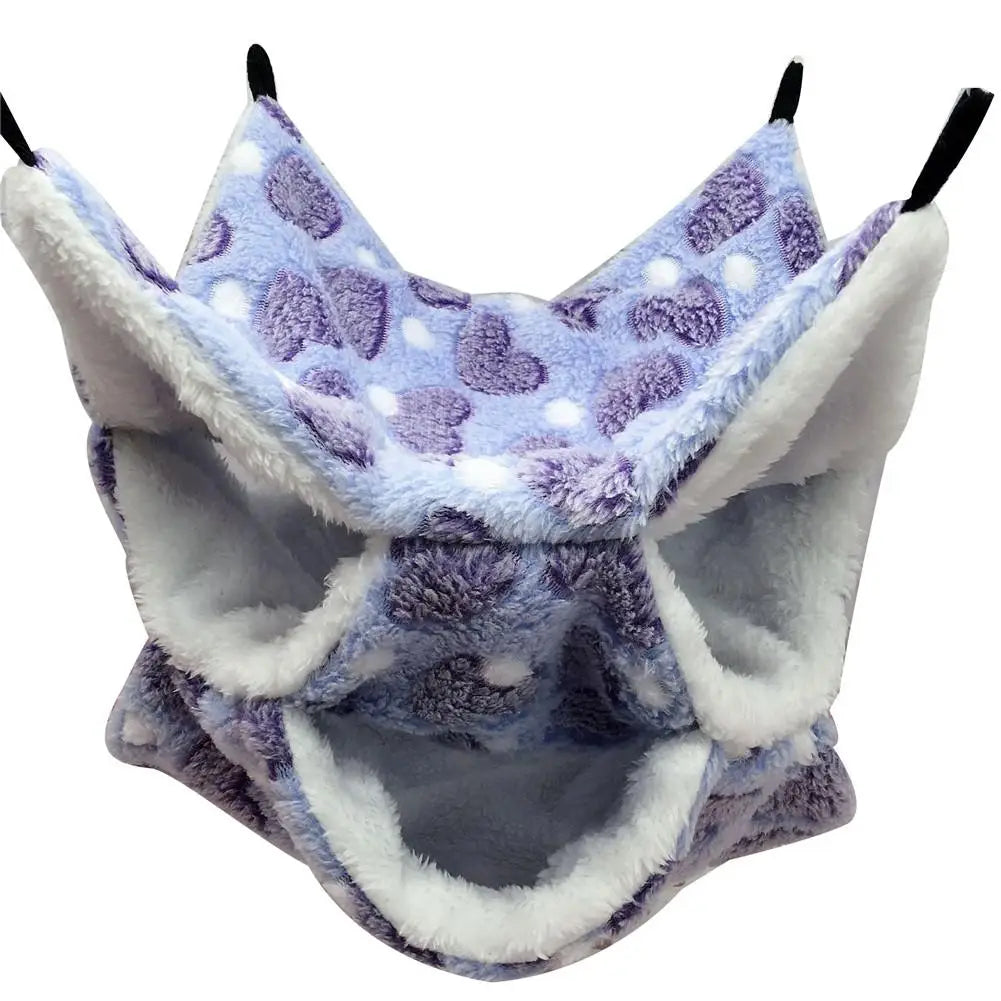 Hamster Hammock 3-layer Winter Warm Hanging Pet Sleeping Bag For Sugar Glider Ferret Squirrel Hamster Nest Small Pet Supplies