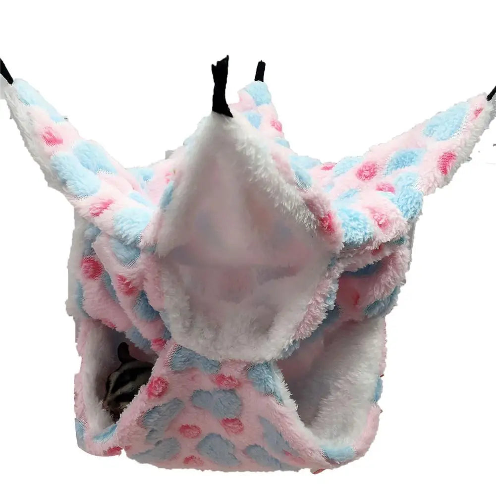 Hamster Hammock 3-layer Winter Warm Hanging Pet Sleeping Bag For Sugar Glider Ferret Squirrel Hamster Nest Small Pet Supplies