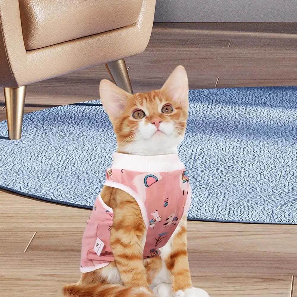 Cat Recovery Onesie Cat Shirt For Spay Abdominal Recovery Collar Alternative Kitten Onesie Comfortable Kitten Shirt After Spay