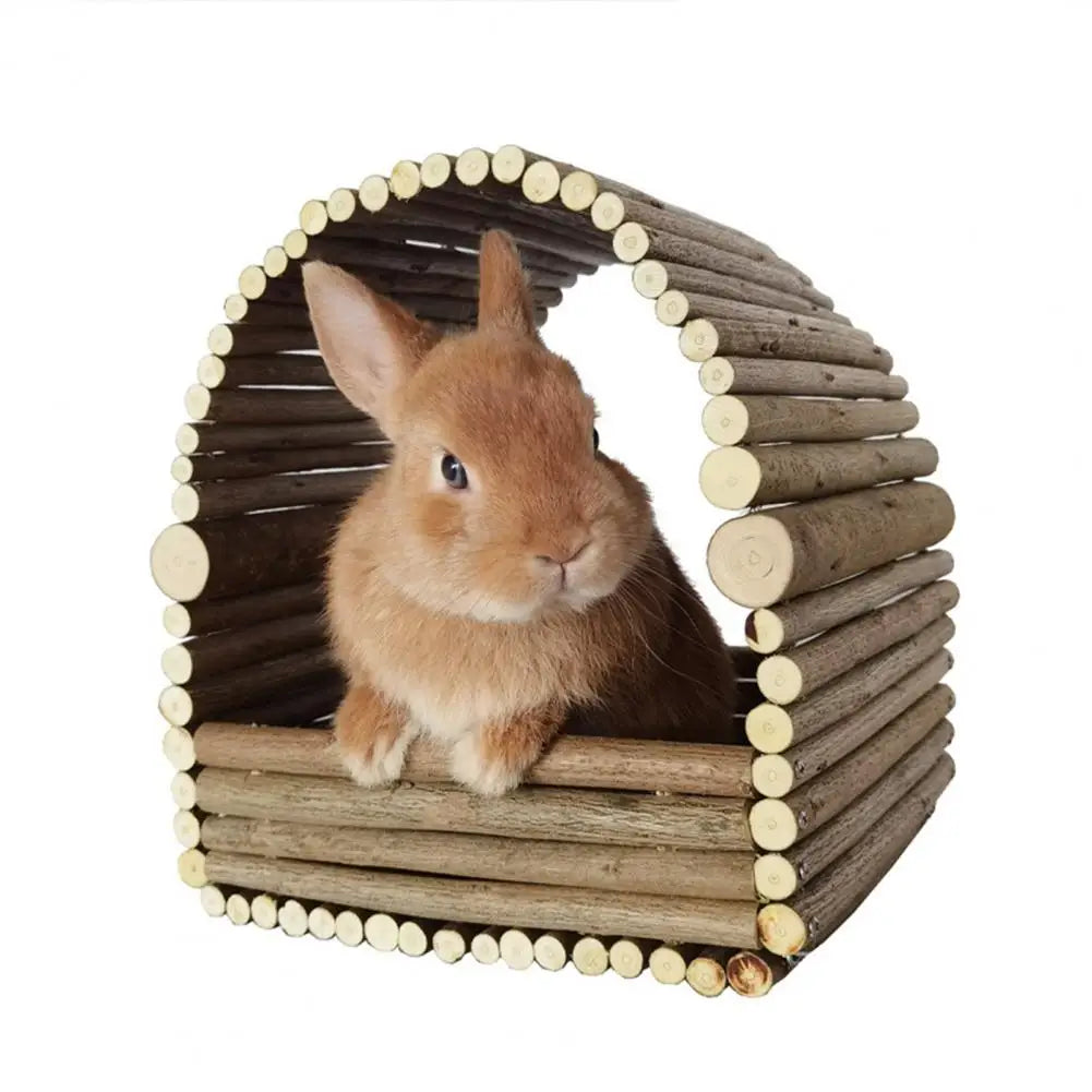 Rabbit House Teeth Grinding Natural Wood Branches Weaving Hut Chinchilla Nest Hamster Hideout Habitat Small Pet Supplies