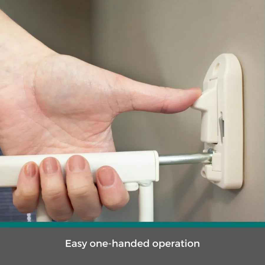 North States MyPet Wide ClearPath Staircase and Hallway Pet Gate: 28.68"-47.85" Wide Dog Gate. Hardware Mount Dog Gate