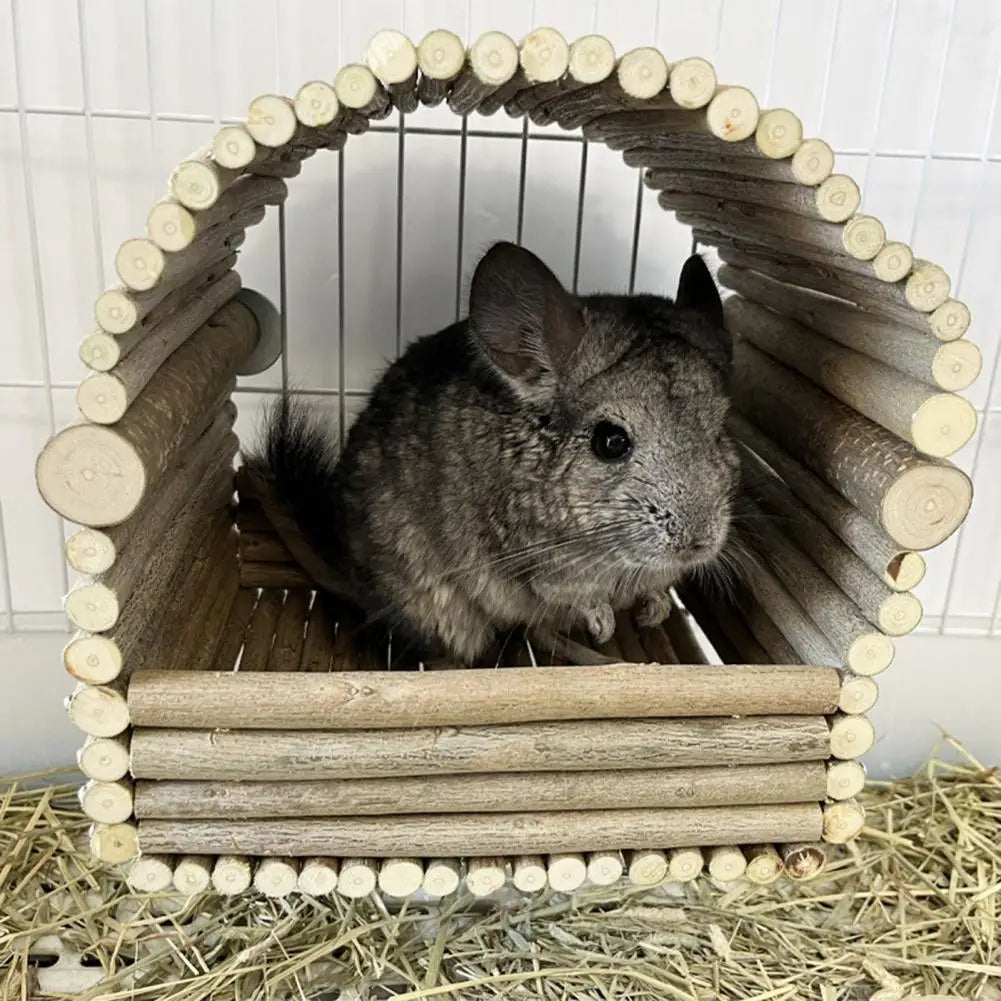 Rabbit House Teeth Grinding Natural Wood Branches Weaving Hut Chinchilla Nest Hamster Hideout Habitat Small Pet Supplies