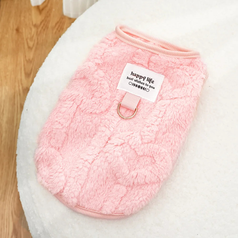 Winter Pet Dog Clothes Warm Fleece Dog Hoodie Leopard Dog Coat French Bulldog Clothing for Small Dogs
