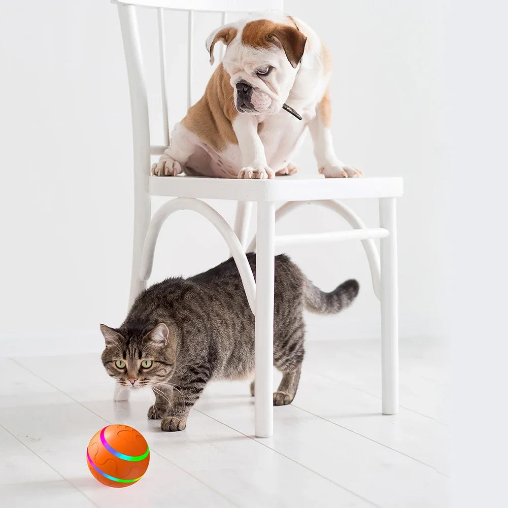 Interactive Cat Toy Ball Obstacle Avoidance Automatic Bouncing Ball with Remote Control Auto Rotating Ball for Indoor