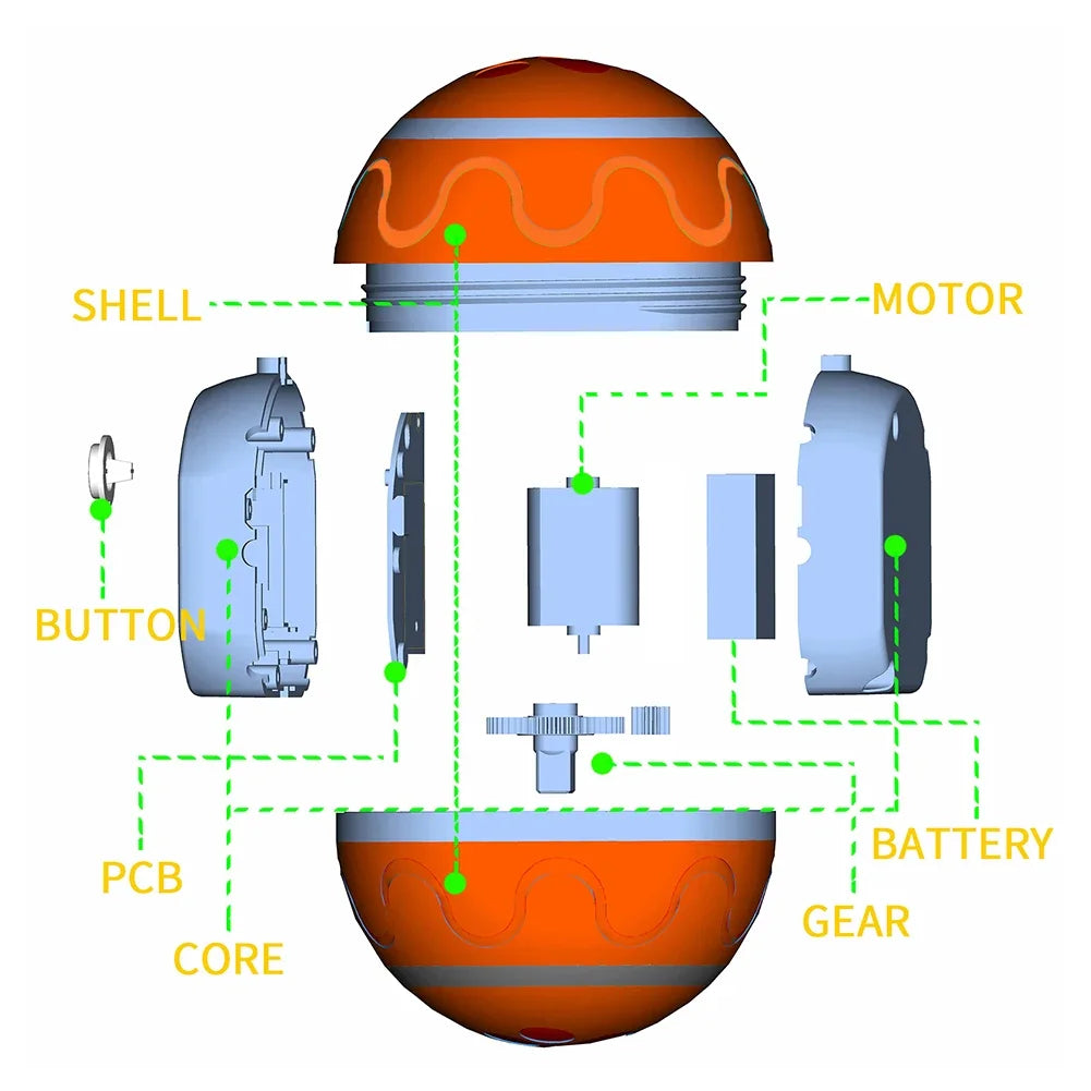 Interactive Cat Toy Ball Obstacle Avoidance Automatic Bouncing Ball with Remote Control Auto Rotating Ball for Indoor