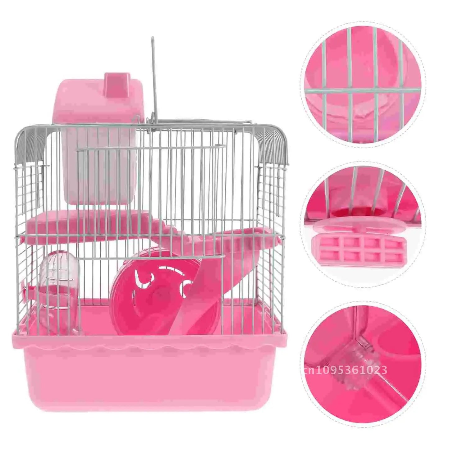 Hamster Water Bottle Cage Guinea Pig Cages Hedgehog Small Travel Pink House Hut