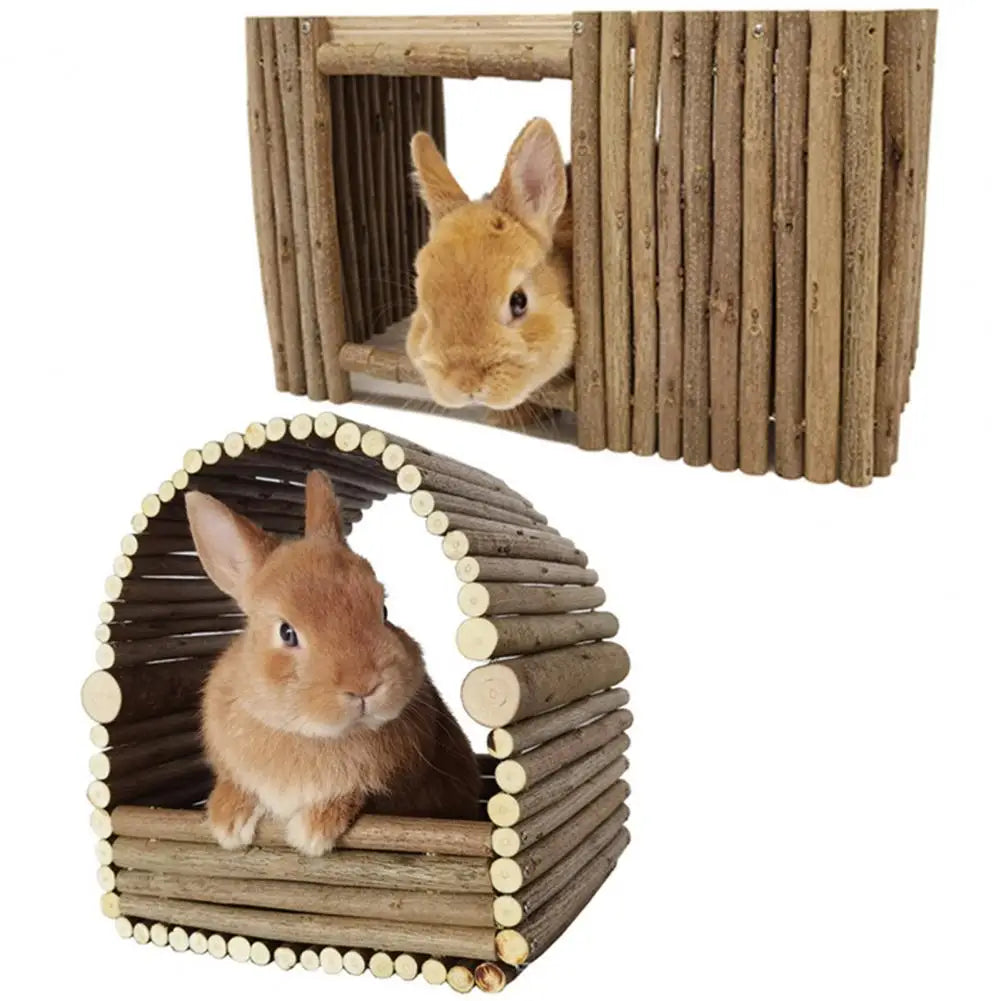Rabbit House Teeth Grinding Natural Wood Branches Weaving Hut Chinchilla Nest Hamster Hideout Habitat Small Pet Supplies
