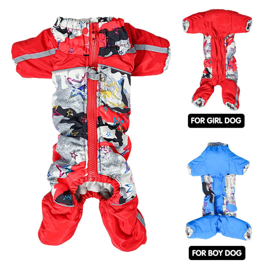 Dog Clothes Winter Soft Warm Puffer for Small Dogs Boy/Girl Full-Cover Belly Pet Overalls Snow Suit