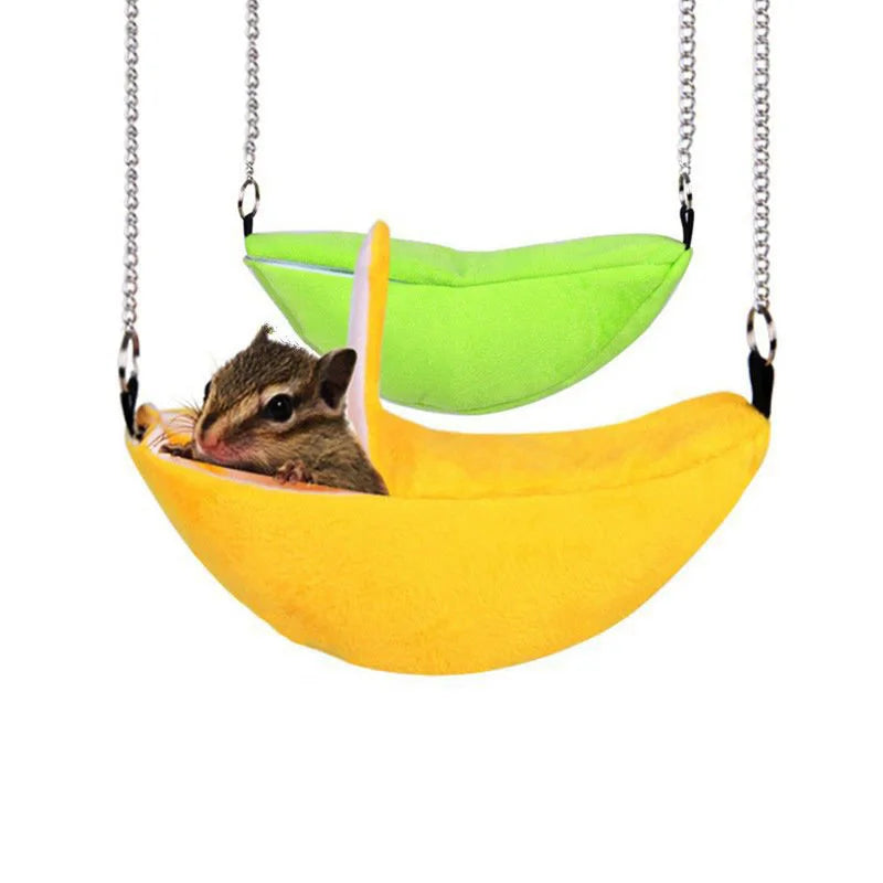 Winter Hamster Tunnel Hammock Sugar Glider Tube Warm Swing Bed Nest Bed Rat Ferret Toy Cage Accessories for Small Animals