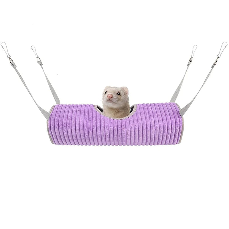 Winter Hamster Tunnel Hammock Sugar Glider Tube Warm Swing Bed Nest Bed Rat Ferret Toy Cage Accessories for Small Animals