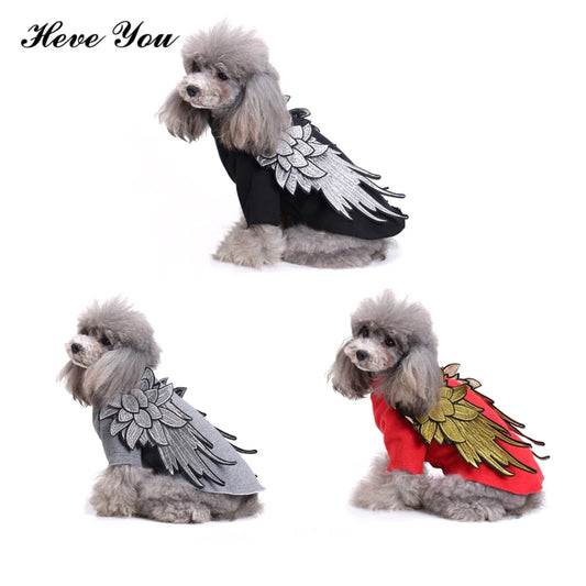 Heve You Clothes For Small Dogs Angel Wings Puppy Dog Clothes Christmas Dog Clothing Winter Warm Waterproof Pet Coat Hoodies