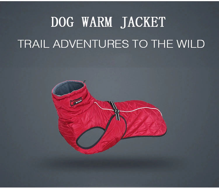 Dog Outdoor Jacket Waterproof Reflective Pet Coat Vest Winter Warm Cotton Clothing for Large Middle Dogs