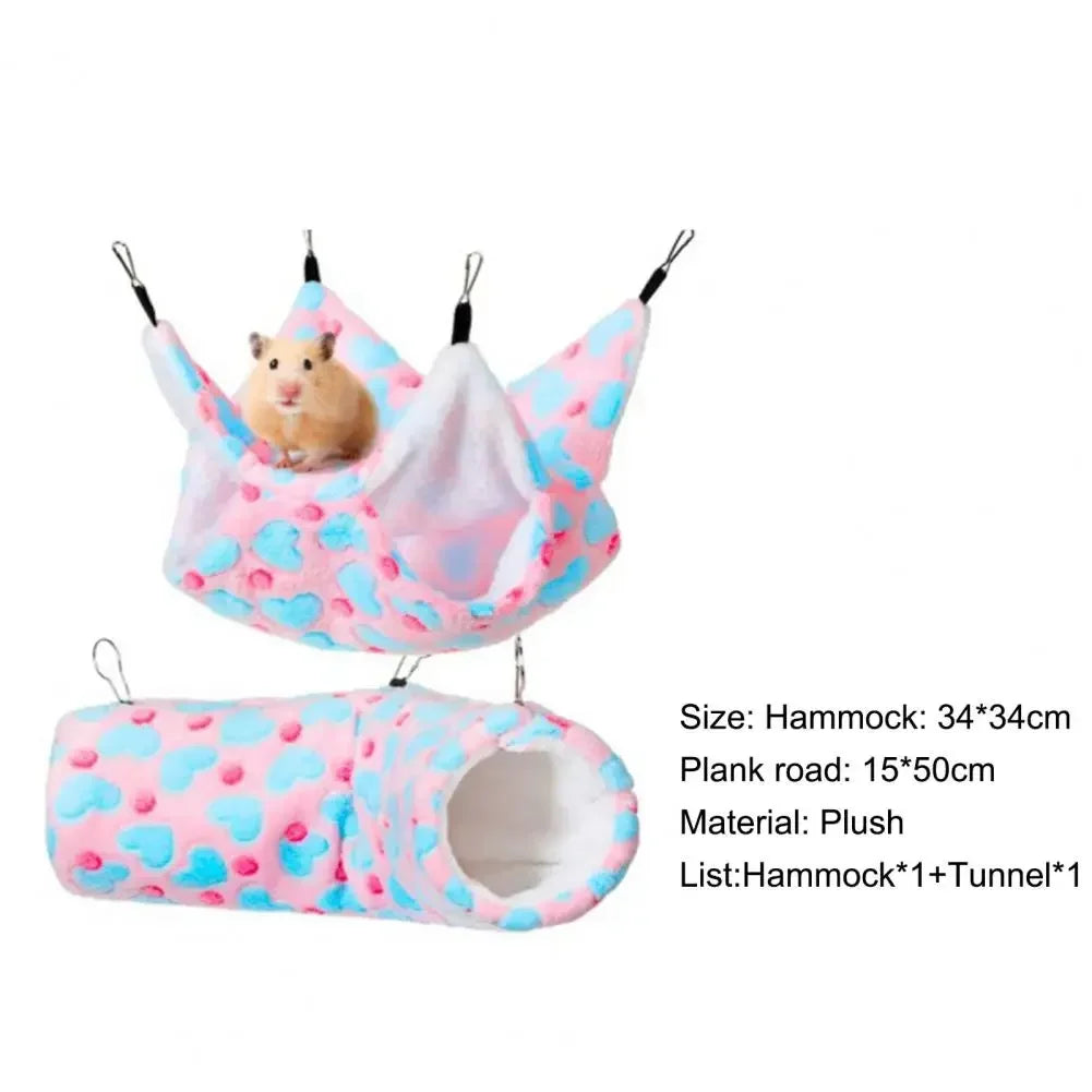 Tunnel Hamster Ferret Pet Supplies Rat Keep Hammock Cage Bed Hanging Warm 2pcs Accessories Chipmunk