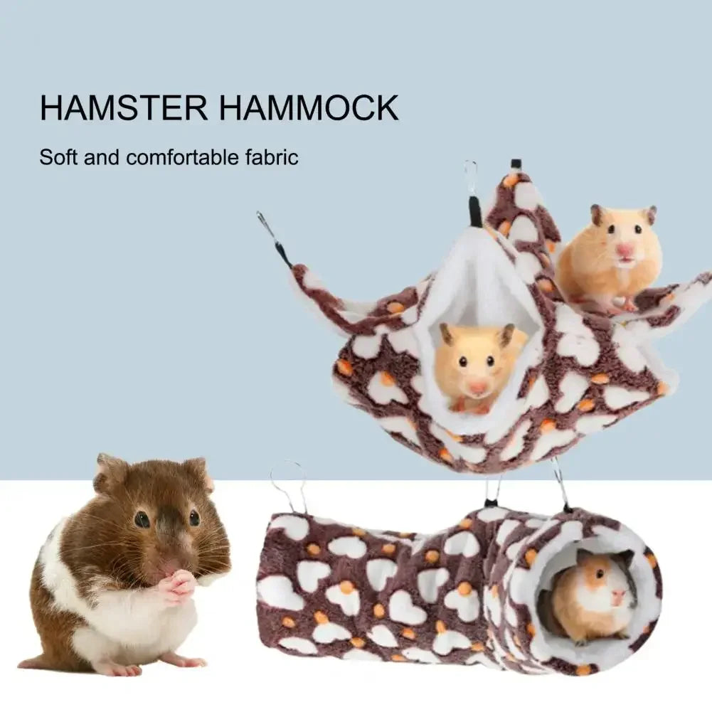 Tunnel Hamster Ferret Pet Supplies Rat Keep Hammock Cage Bed Hanging Warm 2pcs Accessories Chipmunk