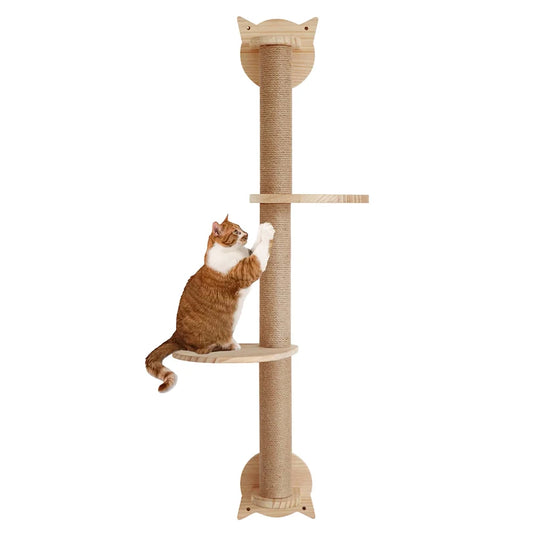 41In Cat Tree With Scratching Posts 2 Perches Platforms Wall Mounted Sisal Scratcher Hammock For Cats Kittens