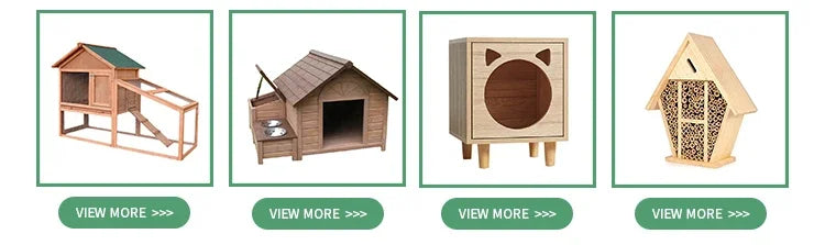 Hamster Cage Safe and Locked Natural Solid Wood Rabbit Hutches Small Animal Cage House