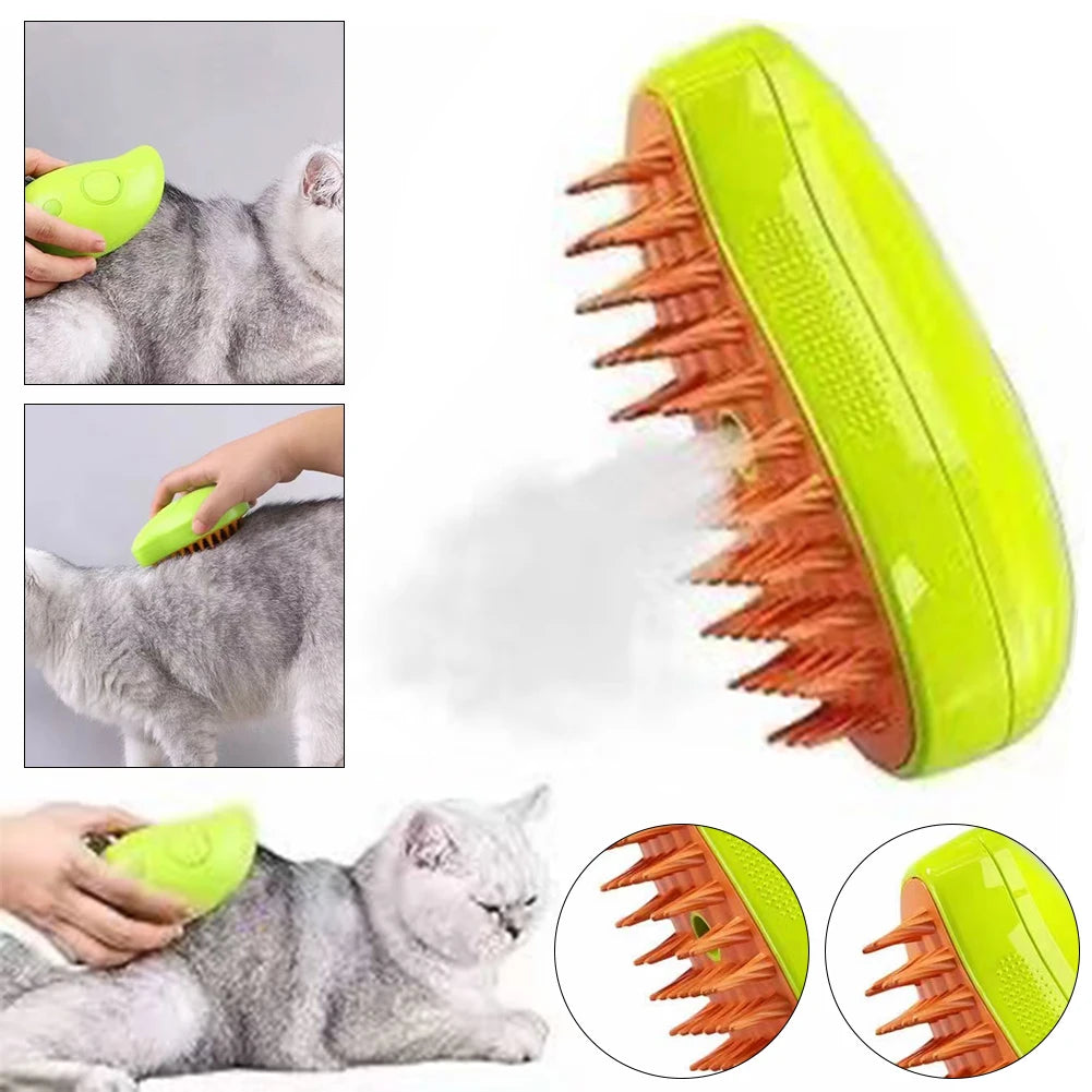 3 In 1 Cat Steamy Brush Dog Grooming Comb Self Cleaning Steam Cat Brush for Massage Dog Cat Hair Remover Comb Grooming Brush