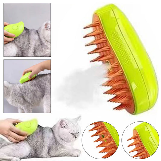 3 In 1 Cat Steamy Brush Dog Grooming Comb Self Cleaning Steam Cat Brush for Massage Dog Cat Hair Remover Comb Grooming Brush