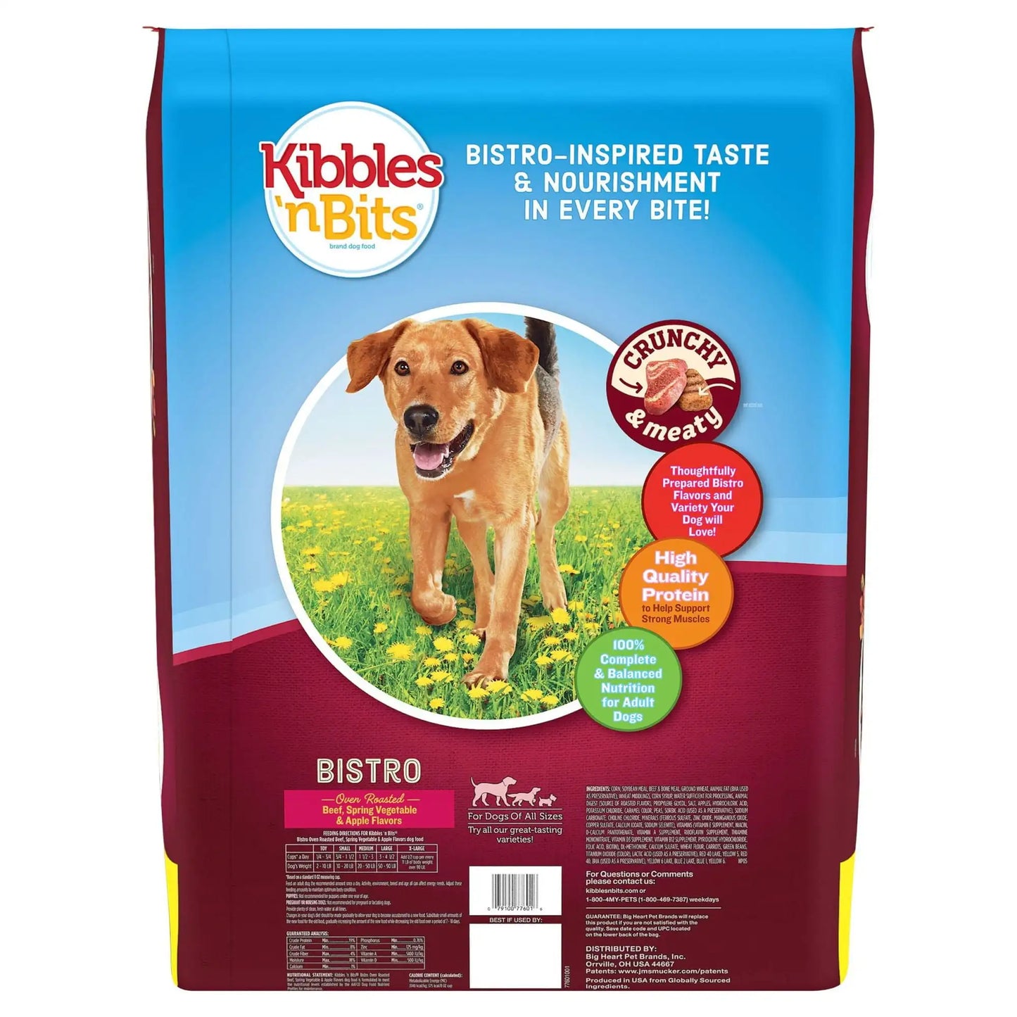 Kibbles 'n Bits Bistro Oven Roasted Beef, Spring Vegetable & Apple Flavors Dry Dog Food, 45 lb. Bag