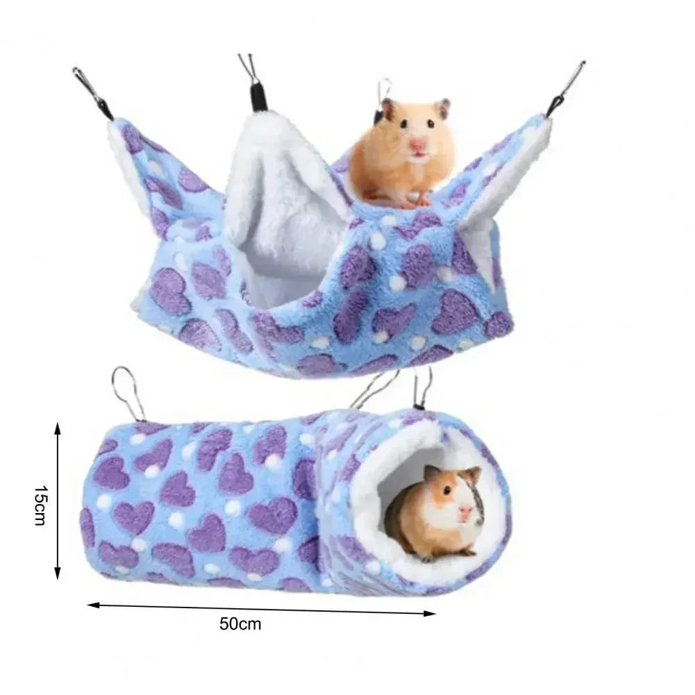 Tunnel Hamster Ferret Pet Supplies Rat Keep Hammock Cage Bed Hanging Warm 2pcs Accessories Chipmunk