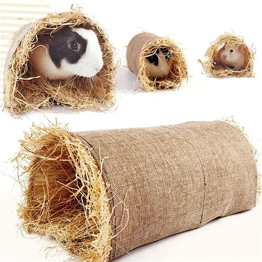 Grass Chinchilla For Ferret Bunny Straw Rats Tunnel Guinea pig Hamster Rabbit Accessories Toy