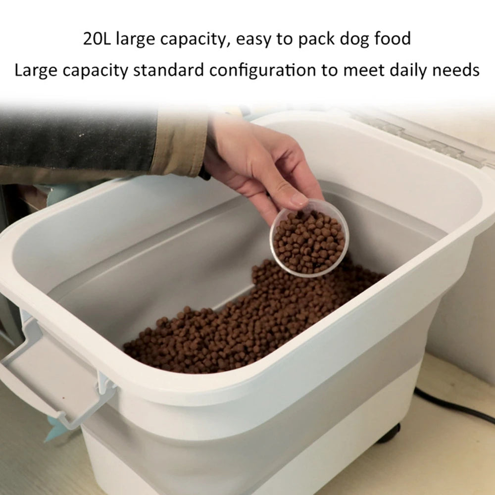 10/20LB Collapsible Cat Dog Food Storage Container Dry Food Box With Lids Airtight Sealing - Whisker and Waggers