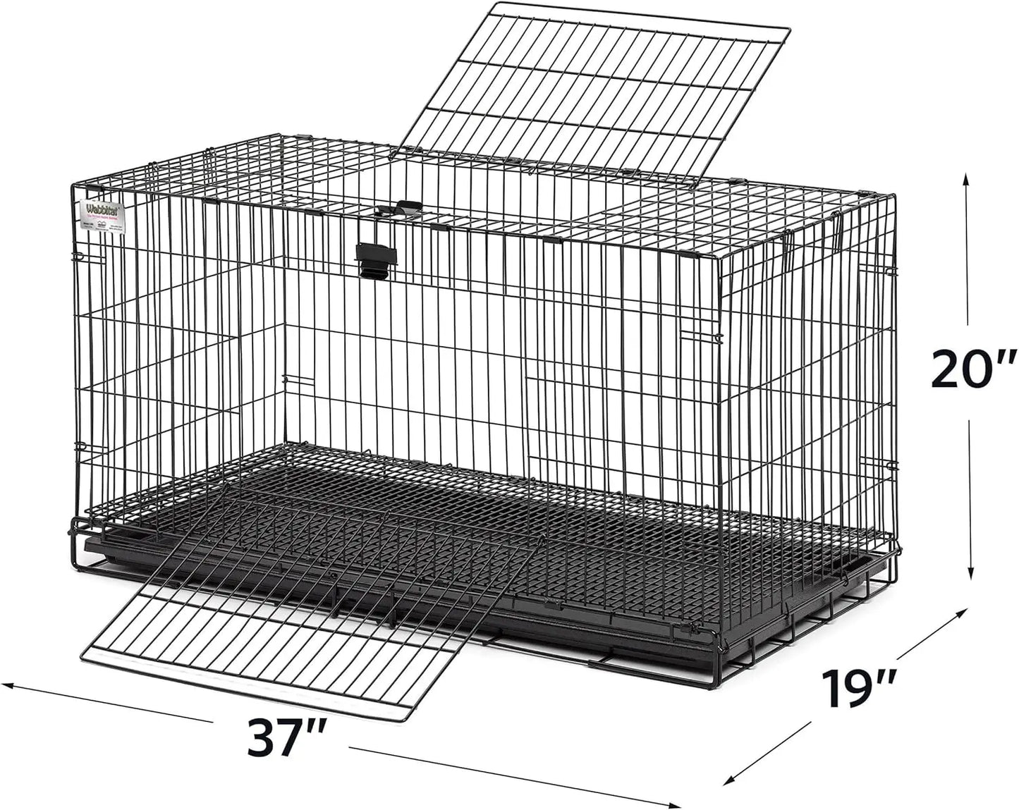 Wabbitat Folding Rabbit Cage Easy To Slide Out and Clean Front Access Durable Plastic Pan 37"L x 19"W x 20"H