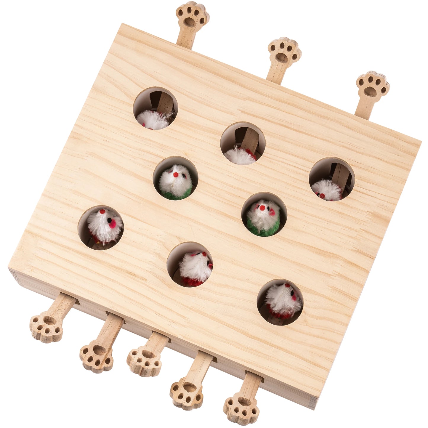 Get Your Cat in Shape with Interactive Whack-a-mole Solid Wood Toys for Cats - Perfect for Exercise and Fun!