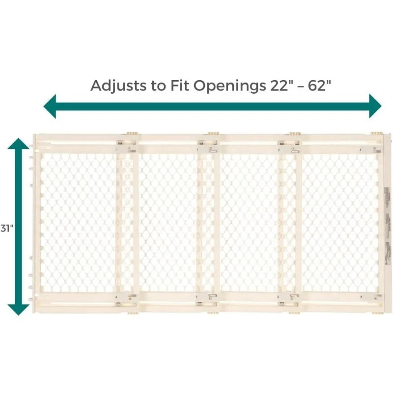 Extra Wide Pet Gate: Smoothly Opens in Extra Wide Spaces. Fits 22" - 62" Wide. Hardware Mount - Whisker and Waggers