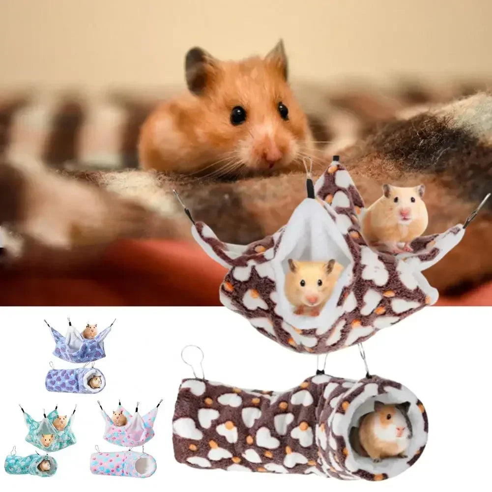 Tunnel Hamster Ferret Pet Supplies Rat Keep Hammock Cage Bed Hanging Warm 2pcs Accessories Chipmunk