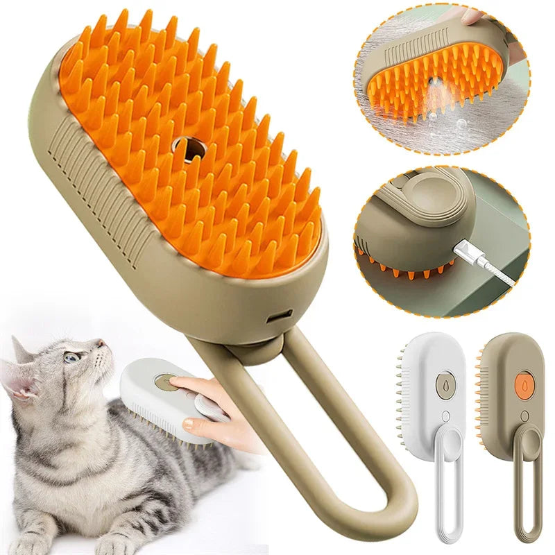 Cat Steam Brush Steamy Dog Brush 3 In 1 Electric Spray Cat Hair Brushes For Massage Pet Grooming Comb Hair Removal