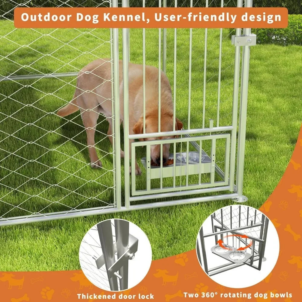 10x10 Large Outdoor Dog Kennel With Roof Pet Puppy Accessories Fence Supplies