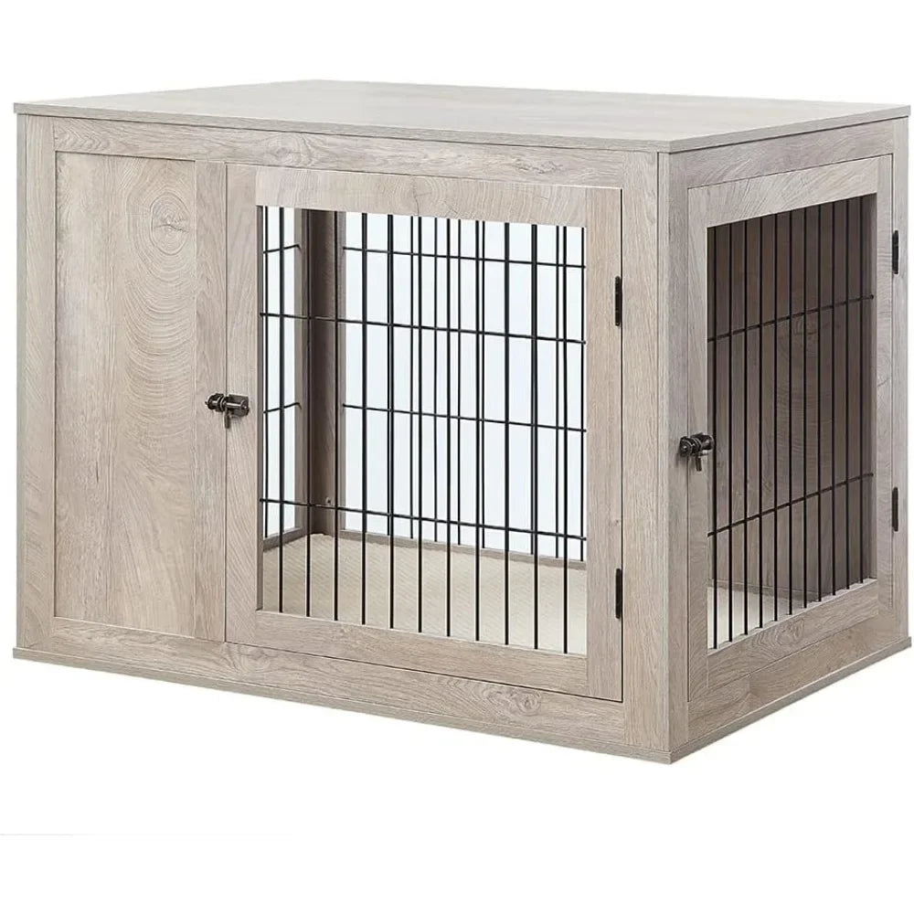 Furniture Style Dog Crate for Medium Large Dogs Indoor Aesthetic Dog Kennel Modern Decorative Wood Wire Pet House - Whisker and Waggers