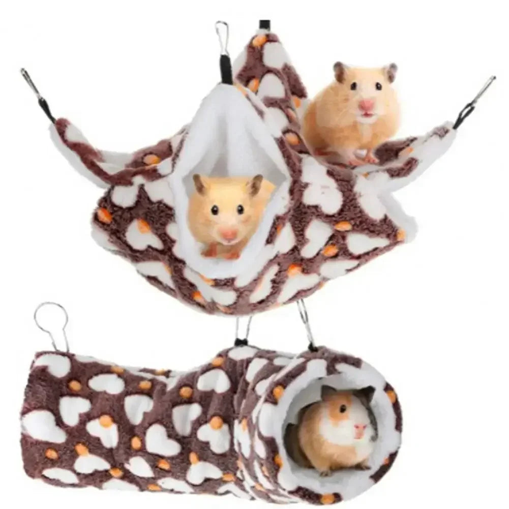 Tunnel Hamster Ferret Pet Supplies Rat Keep Hammock Cage Bed Hanging Warm 2pcs Accessories Chipmunk