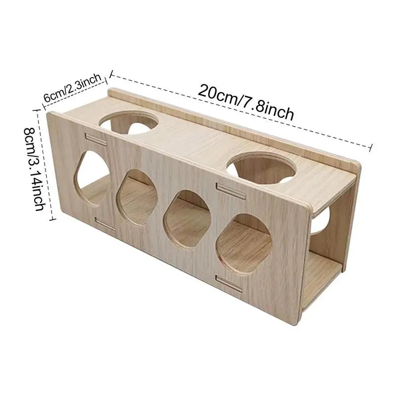 Hamster Toys Tunnel Escape Toy Hamster Wooden Hide House Multipurpose Safe Using Wooden Toys for Kittens Rabbits Weasels