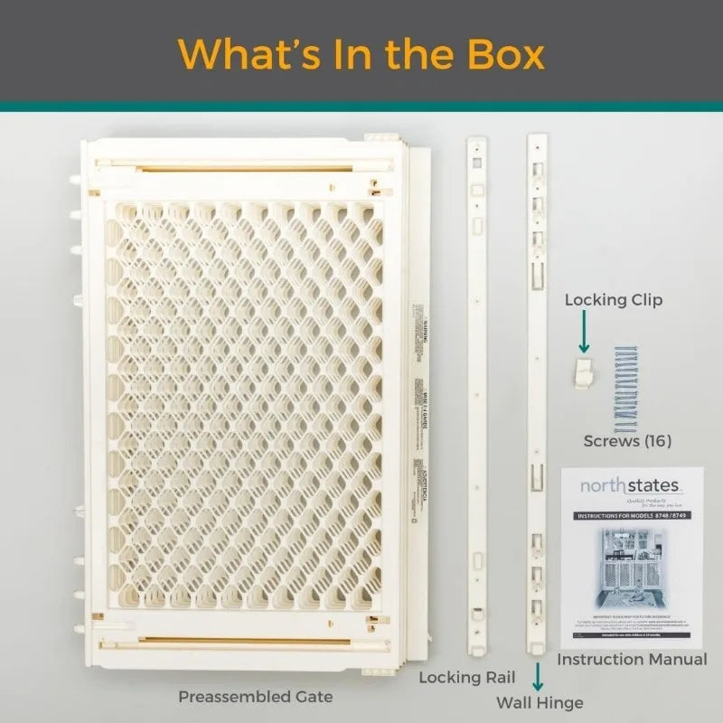 Extra Wide Pet Gate: Smoothly Opens in Extra Wide Spaces. Fits 22" - 62" Wide. Hardware Mount - Whisker and Waggers