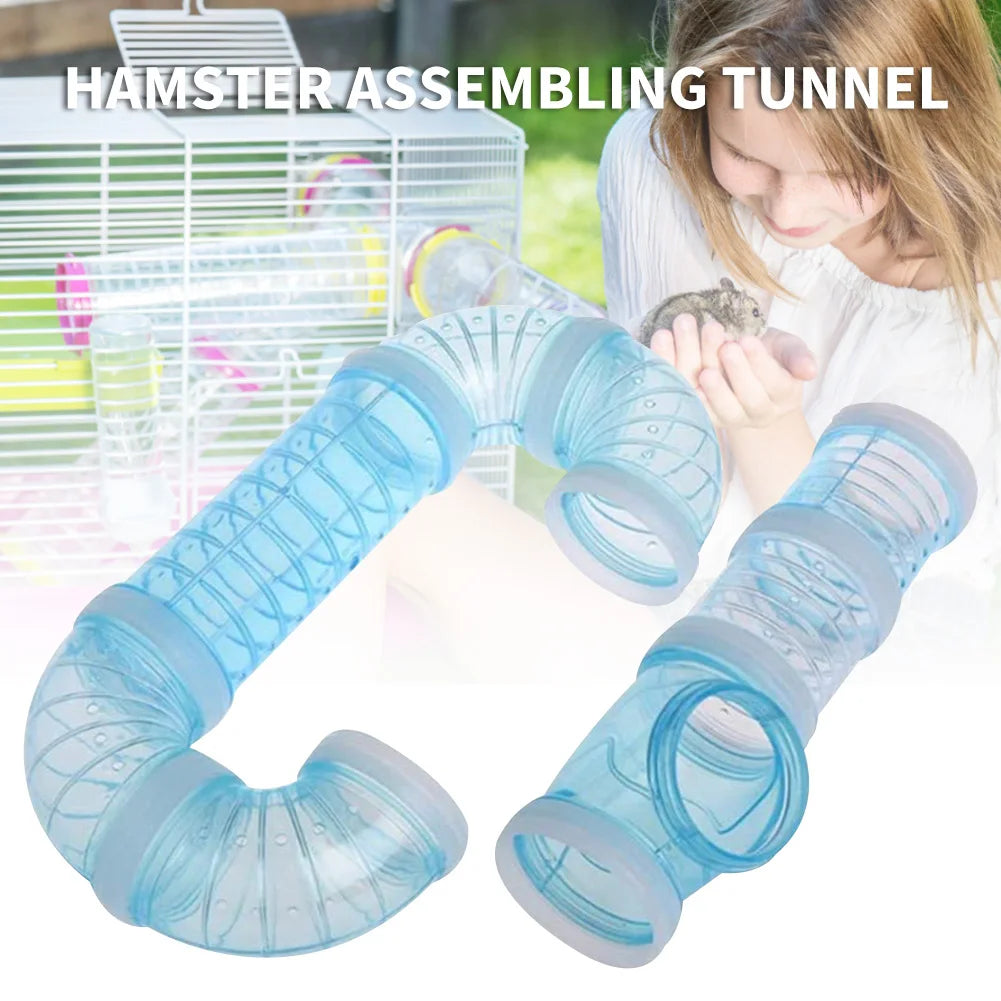 Hamster Tunnel Plastic Toy Rodent Training Channel Durable DIY Splicing Maze Tube External Pipeline for Small Animal Accessories