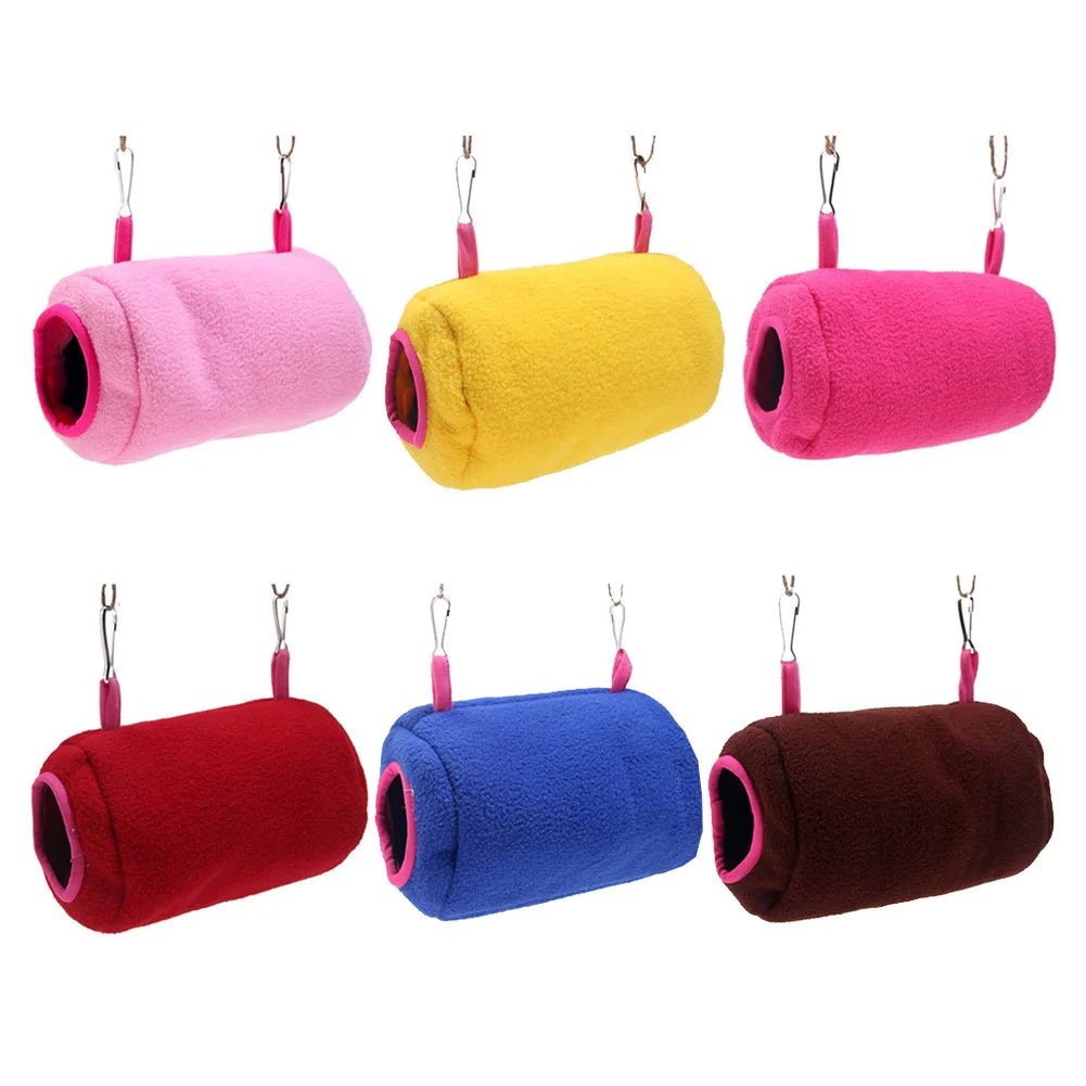 Pet Products Bird Supplies Solid Flannelette Parrot Hamster Winter Warm Hanging Sleeping Bag Nest Tunnel