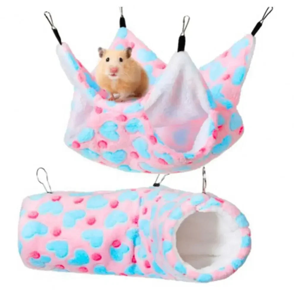 Tunnel Hamster Ferret Pet Supplies Rat Keep Hammock Cage Bed Hanging Warm 2pcs Accessories Chipmunk