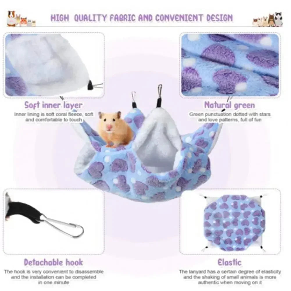 Tunnel Hamster Ferret Pet Supplies Rat Keep Hammock Cage Bed Hanging Warm 2pcs Accessories Chipmunk