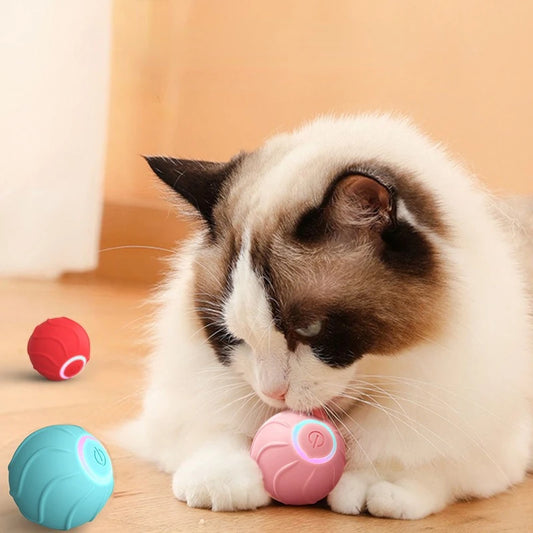 Smart Cat Toys Rolling Ball Interactive Toys Automatic Bounce Ball USB Self Teasing Kittens Jump Ball Dog Training Toys