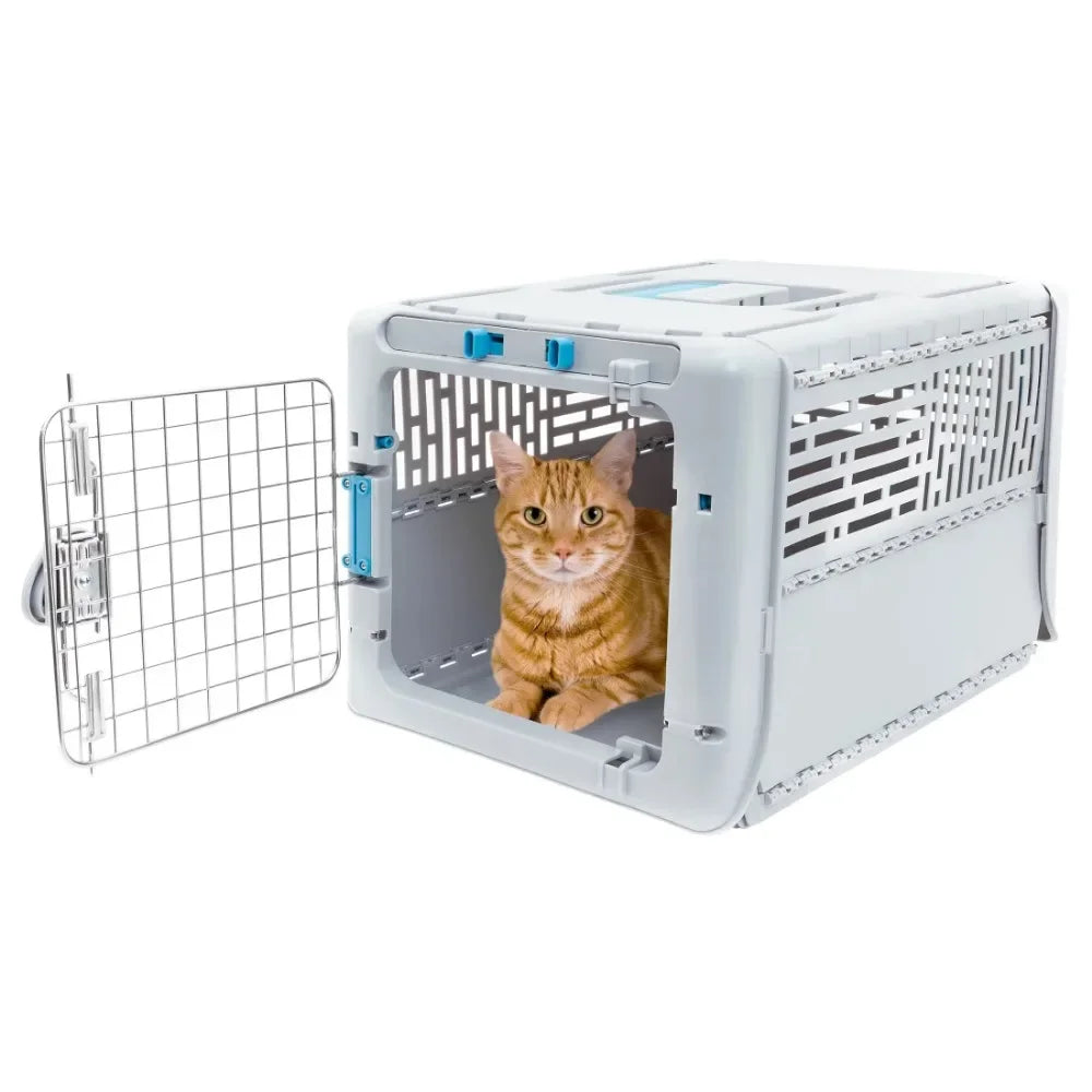 SportPet Small 19" Collapsible Plastic Pet Kennel, Pet Carrier, Dog, Cat, Small Animal