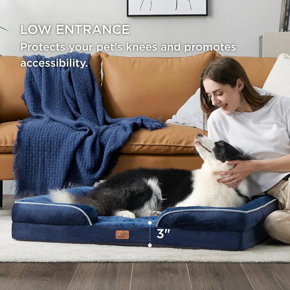 Orthopedic Dog Bed for Large Dogs - Big Washable Sofa Beds Large, Supportive Foam Pet Couch