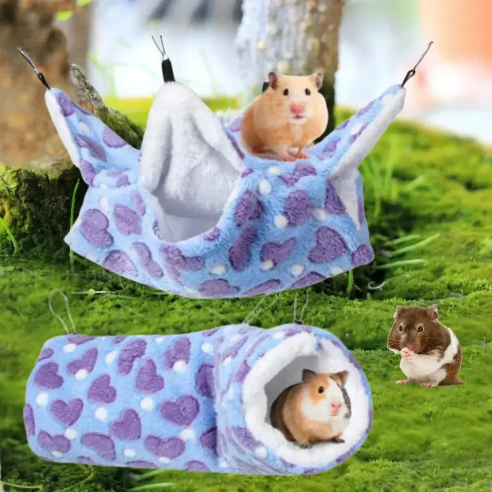 Tunnel Hamster Ferret Pet Supplies Rat Keep Hammock Cage Bed Hanging Warm 2pcs Accessories Chipmunk