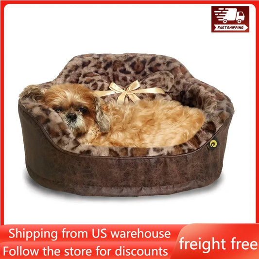 Dog Supplies Leopard Princess Cat Dog Bed Free Shipping Bed for Cats Things for Dogs Pet Products Accessories Beds Cushion