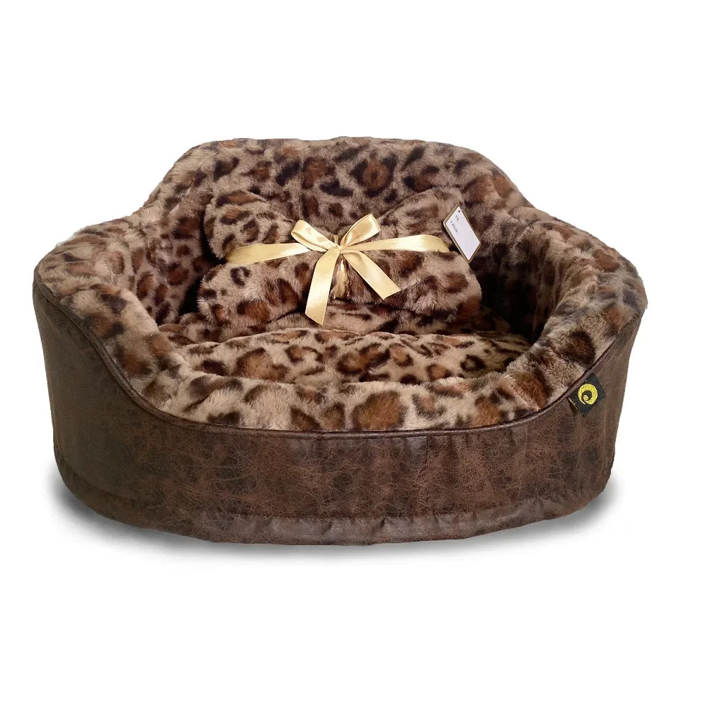 Dog Supplies Leopard Princess Cat Dog Bed Free Shipping Bed for Cats Things for Dogs Pet Products Accessories Beds Cushion