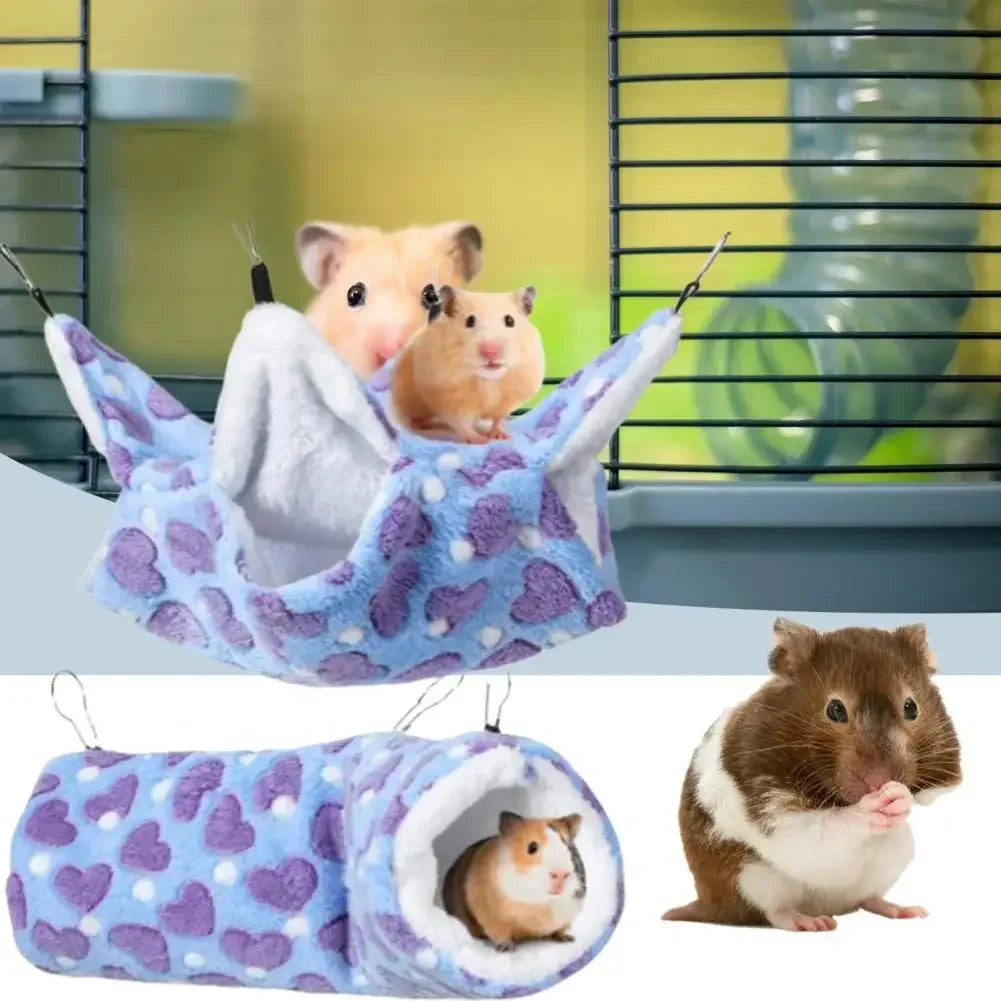 Tunnel Hamster Ferret Pet Supplies Rat Keep Hammock Cage Bed Hanging Warm 2pcs Accessories Chipmunk