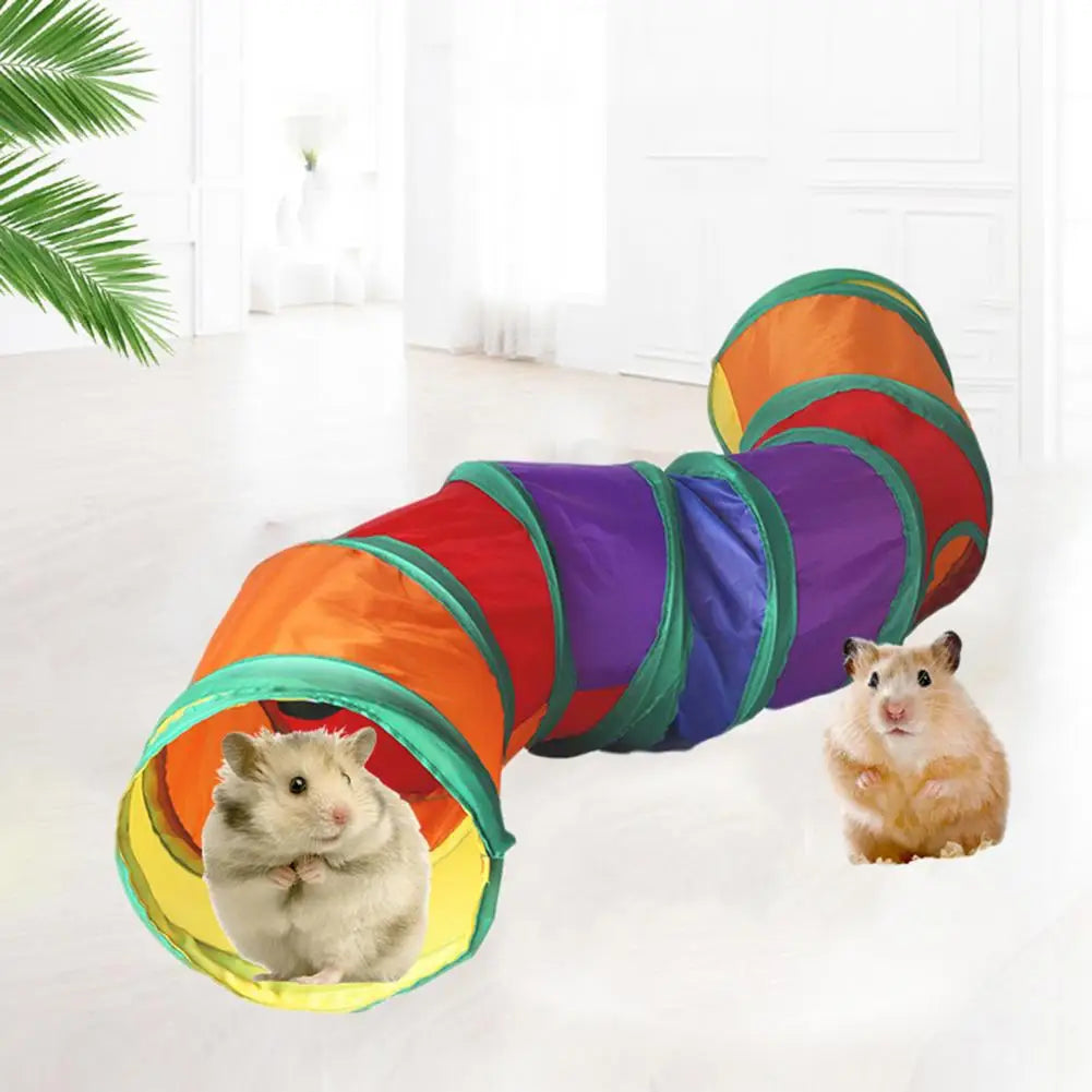 Hamster Tunnel Toy Waterproof Hamster Toy Collapsible S-shaped Hamster Toy Waterproof Hideaway Tunnel for Rabbits Ferrets Small