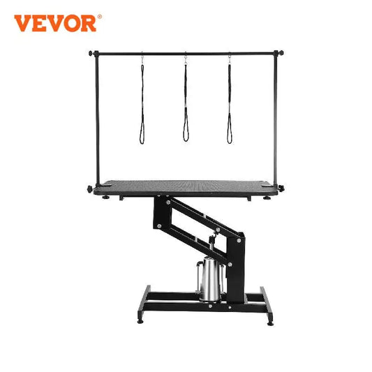 VEVOR 43" Hydraulic Pet Grooming Table 400LBS Height Adjustable with Arm Anti Slip Tabletop